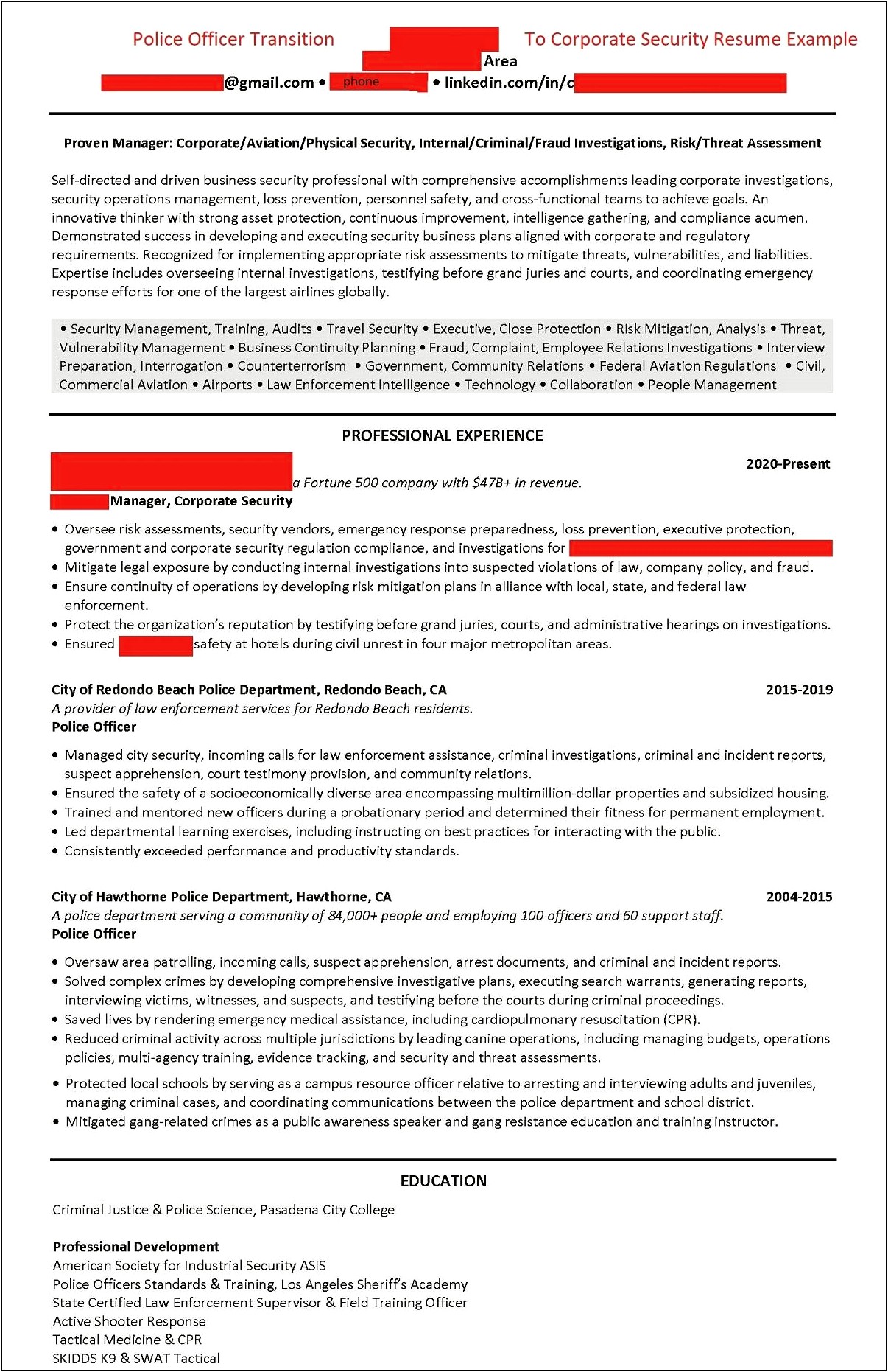 Example Of Law Enforcement Cover Letters For Resumes