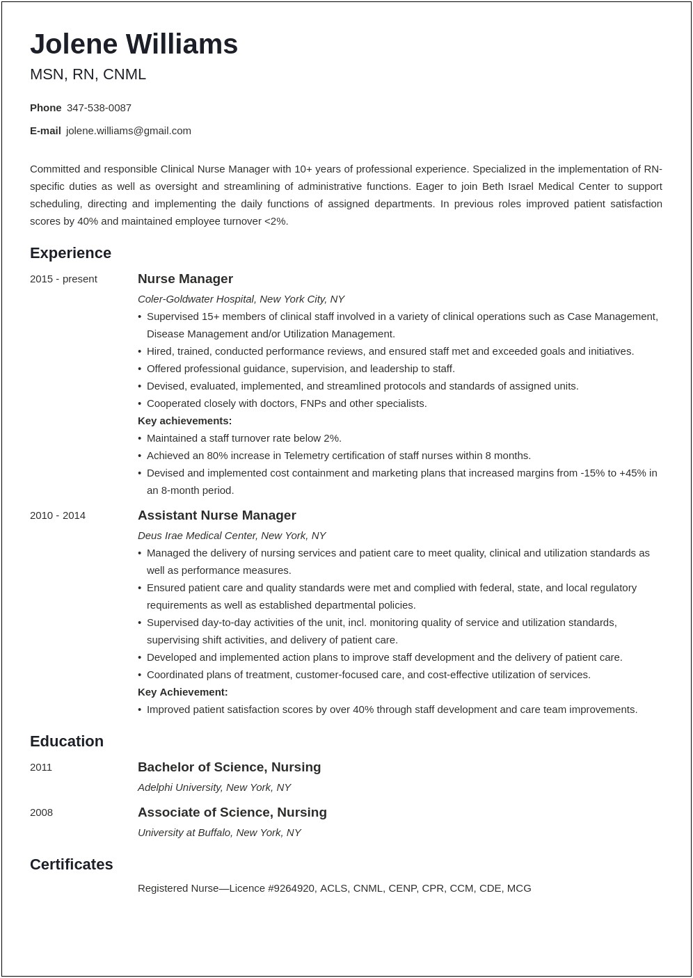 Example Of Objective For Nursing Resume