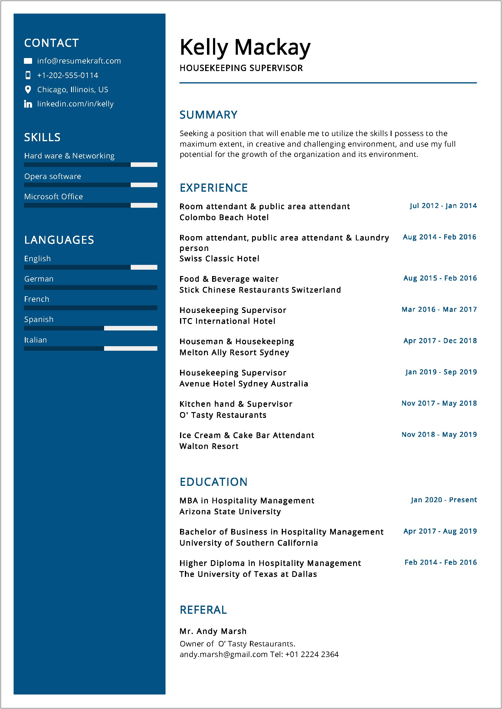 Example Of Resume Objective For Housekeeping