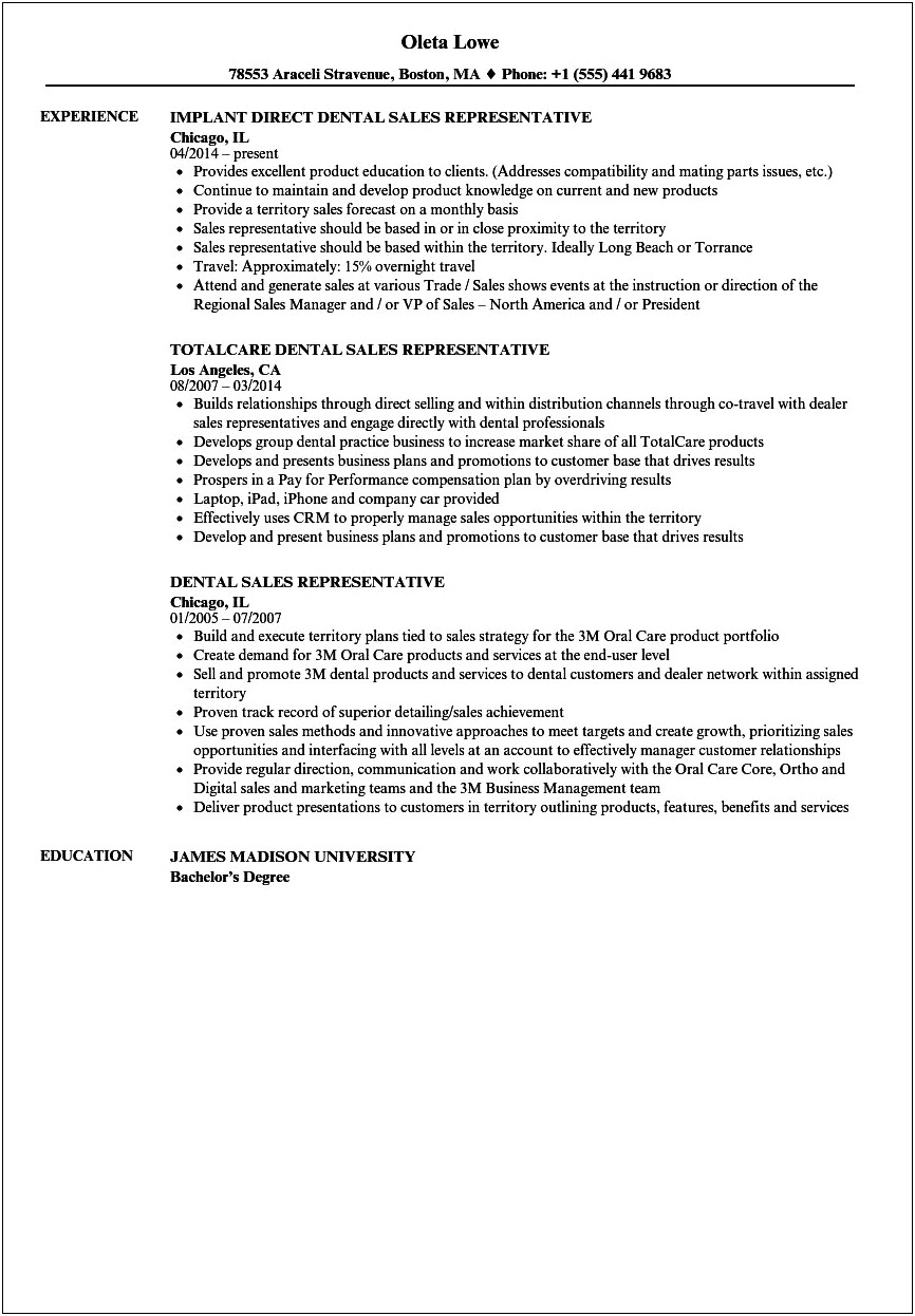 Example Of Resume Objective For Sales Position