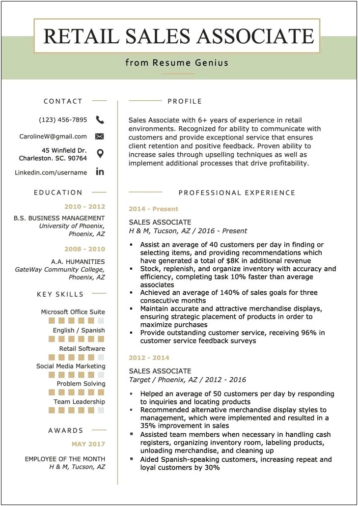 Example Of Resume Objectives For Customer Service