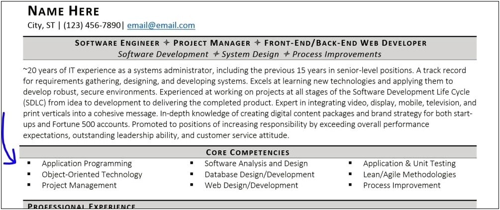 Example Of Resume Showing Skills And No Dates