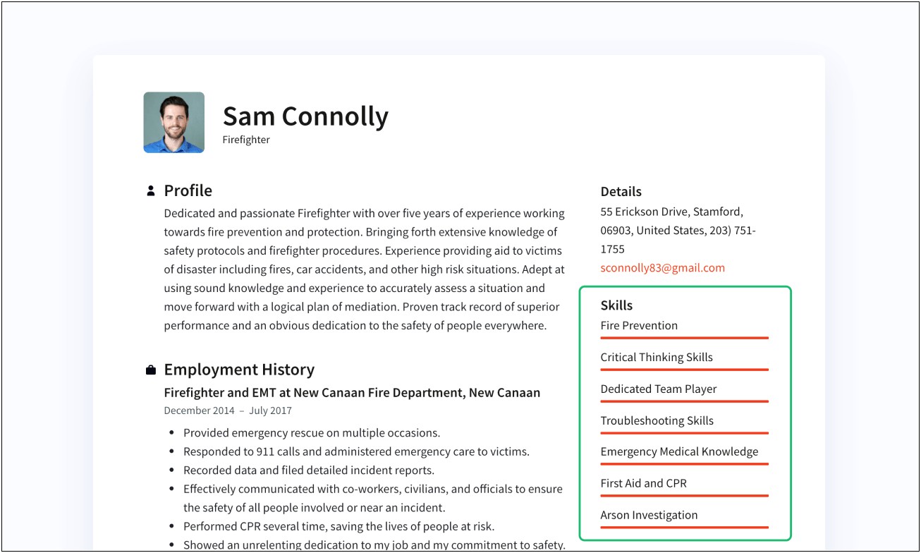 Example Of Resume Skill Set Section