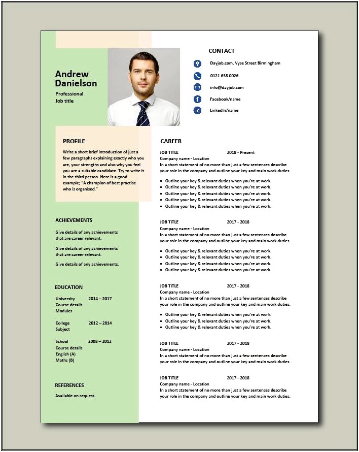 Example Of Resume To Apply A Job