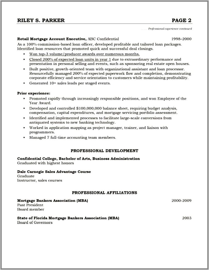 Example Of Sales Objectives On A Resume