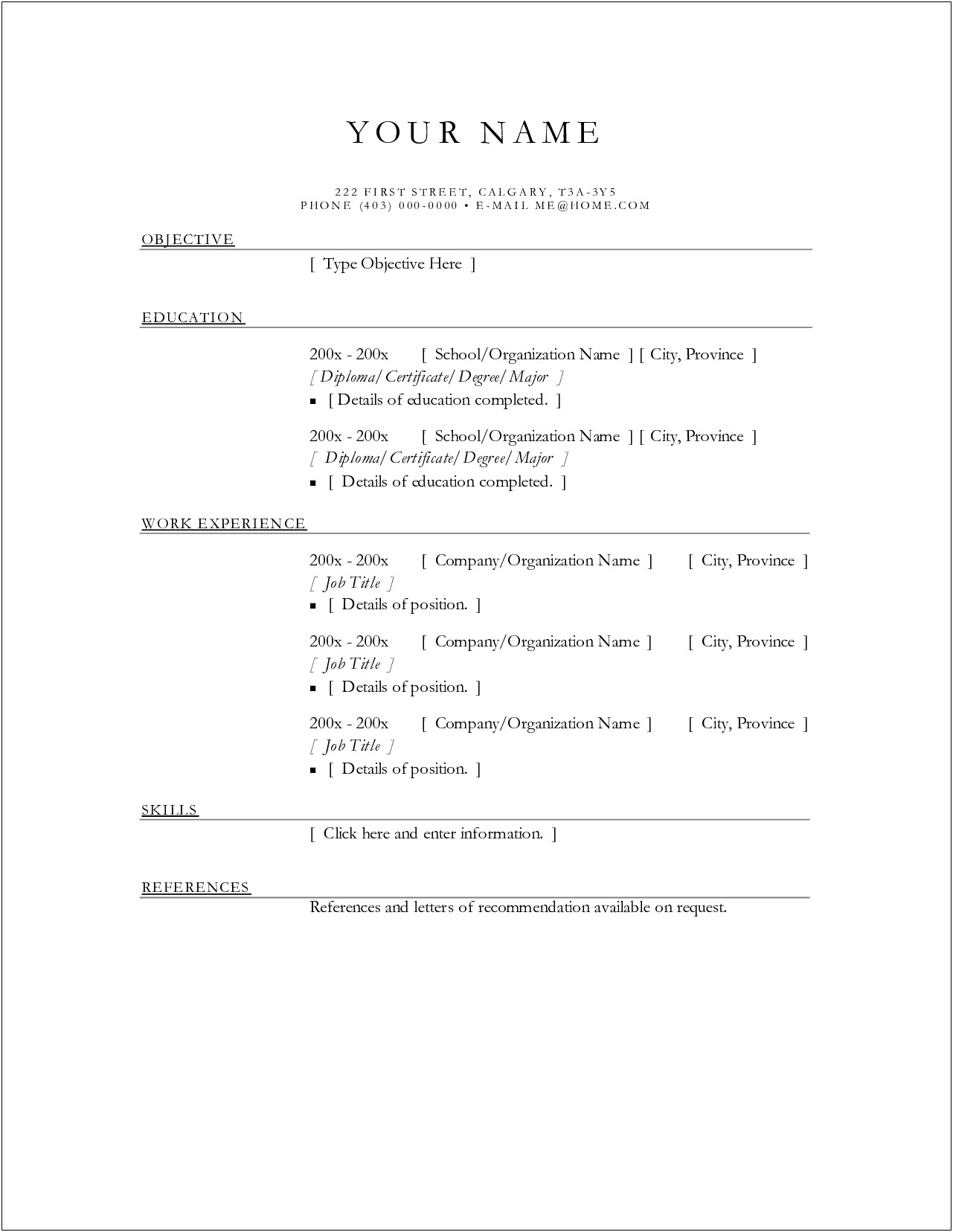 Example Of Simple Resume To Apply Job