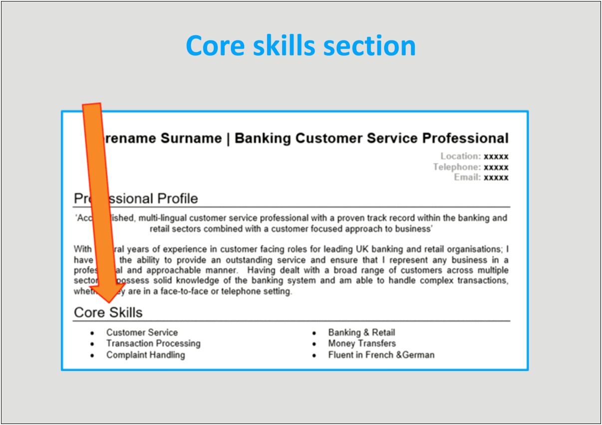 Example Of Skills And Abilities Section In Resume