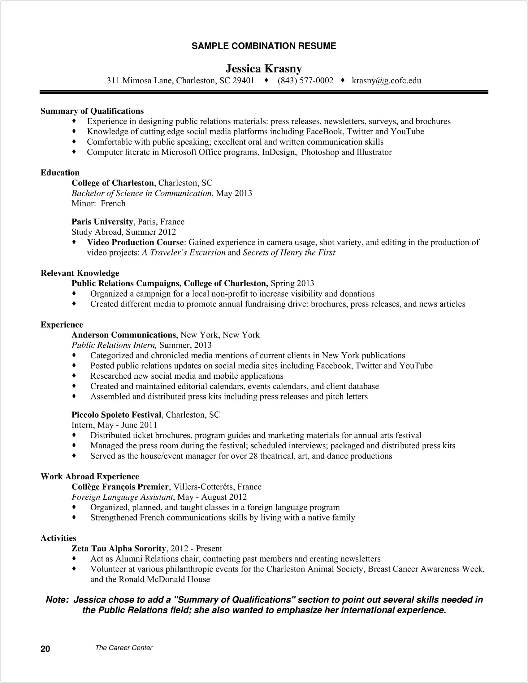 Example Of Skills And Qualities For A Resume