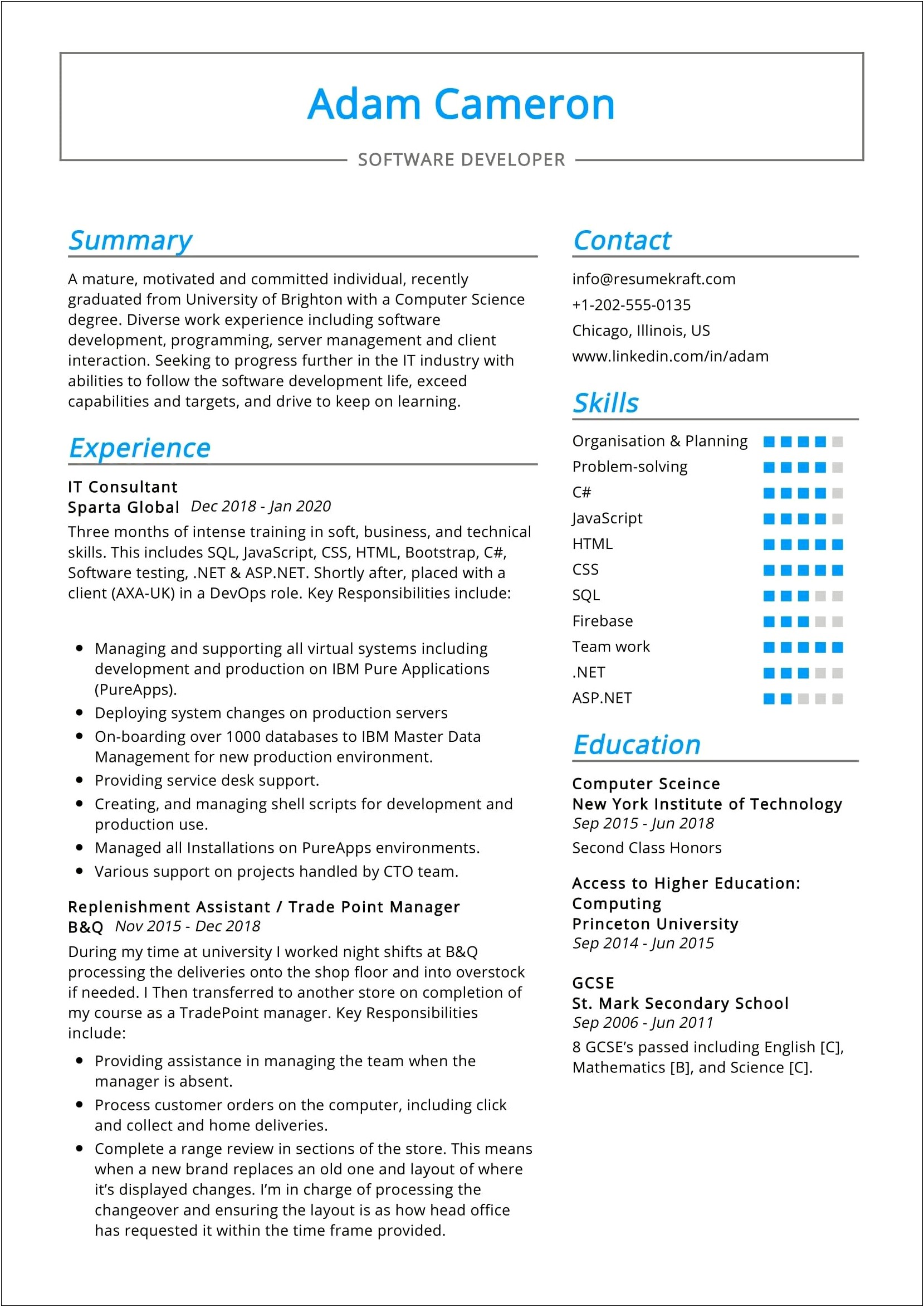 Example Of Skills For Resume Consulting