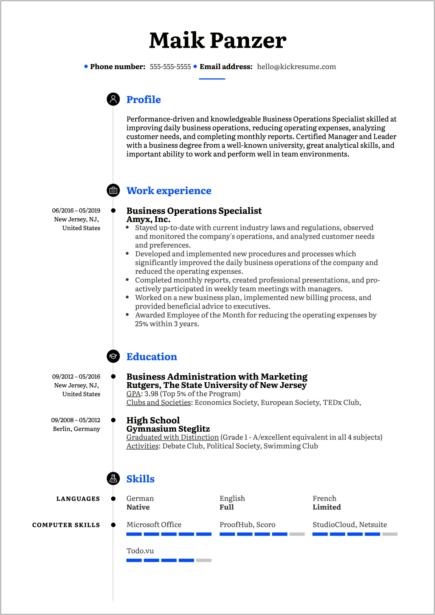 Example Of Special Skills In A Resume