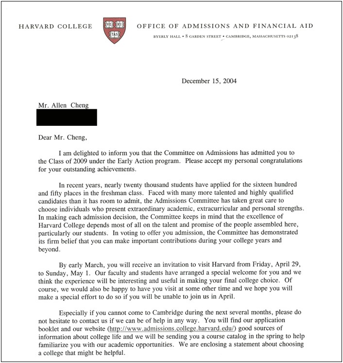 Example Of Strong College Resume For Harvard