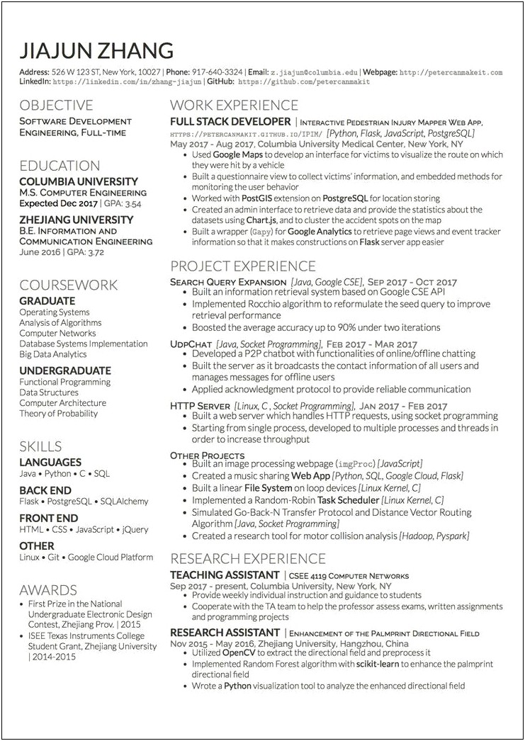 Example Resume In Texas Instruments