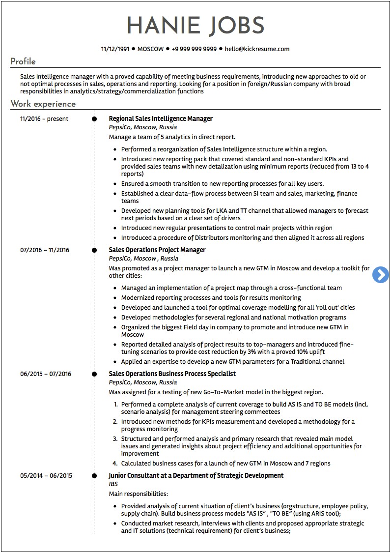 Examples Of A Resumes For Jobs
