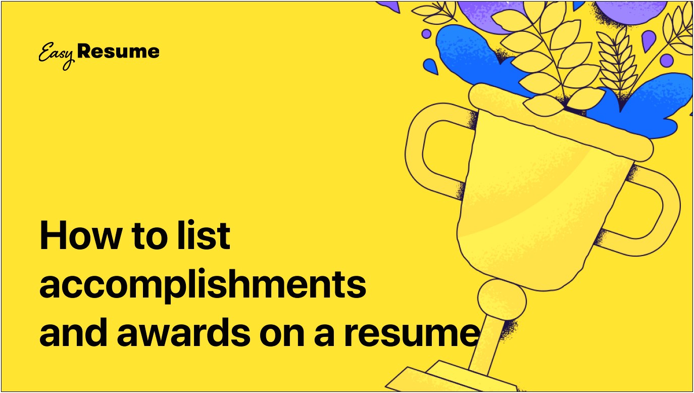 Examples Of Accomplishment For A Resume