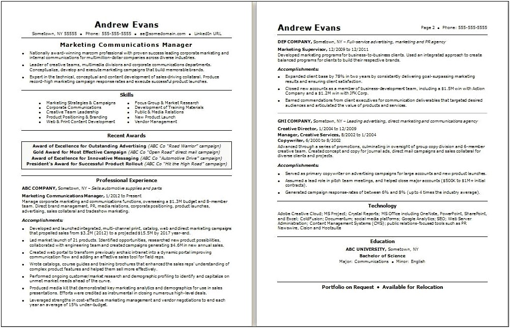 Examples Of Accomplishment Statements For Resume