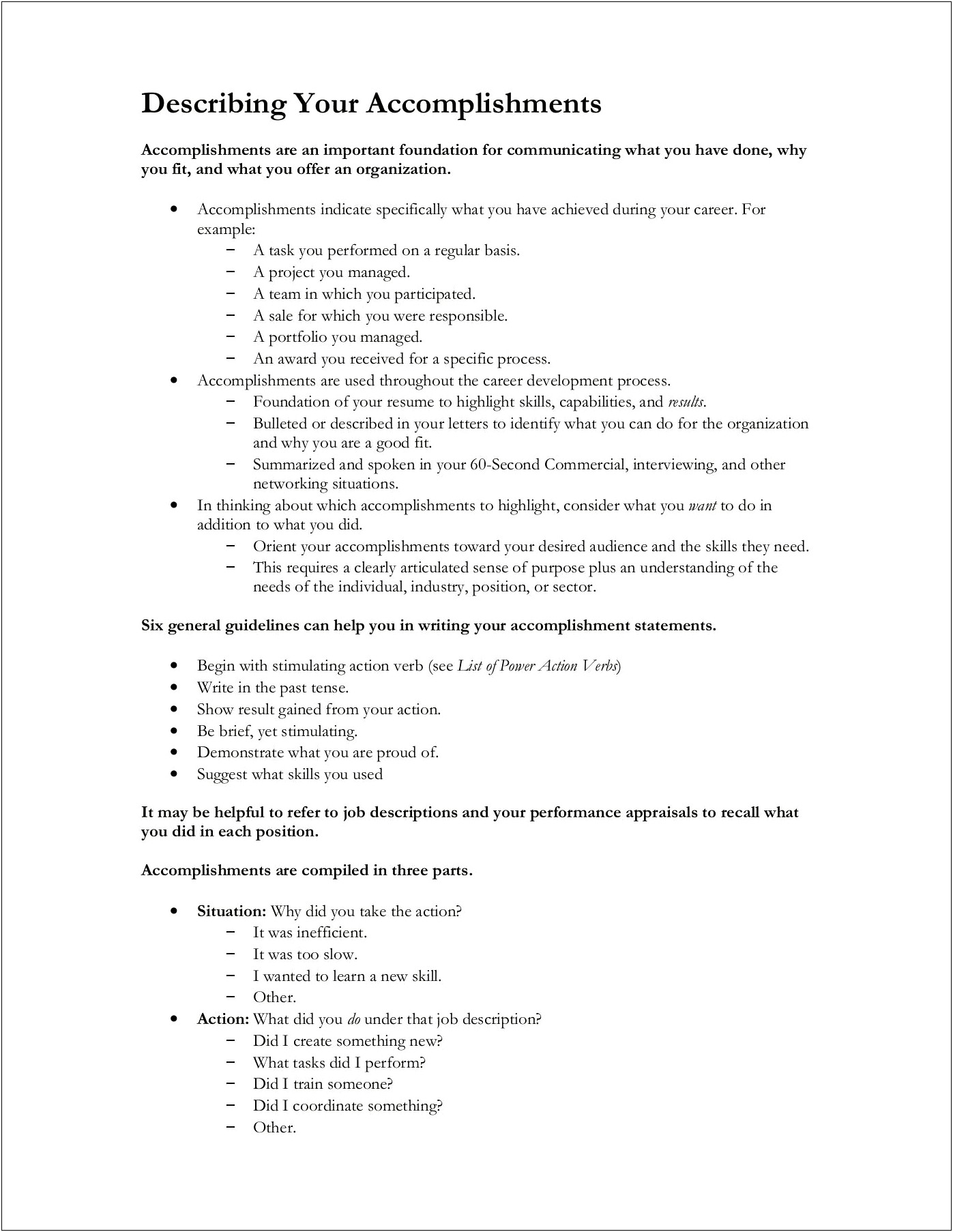 Examples Of Accomplishment Statements On Resume