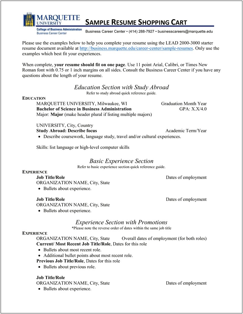 Examples Of Bullet Points On A Resume