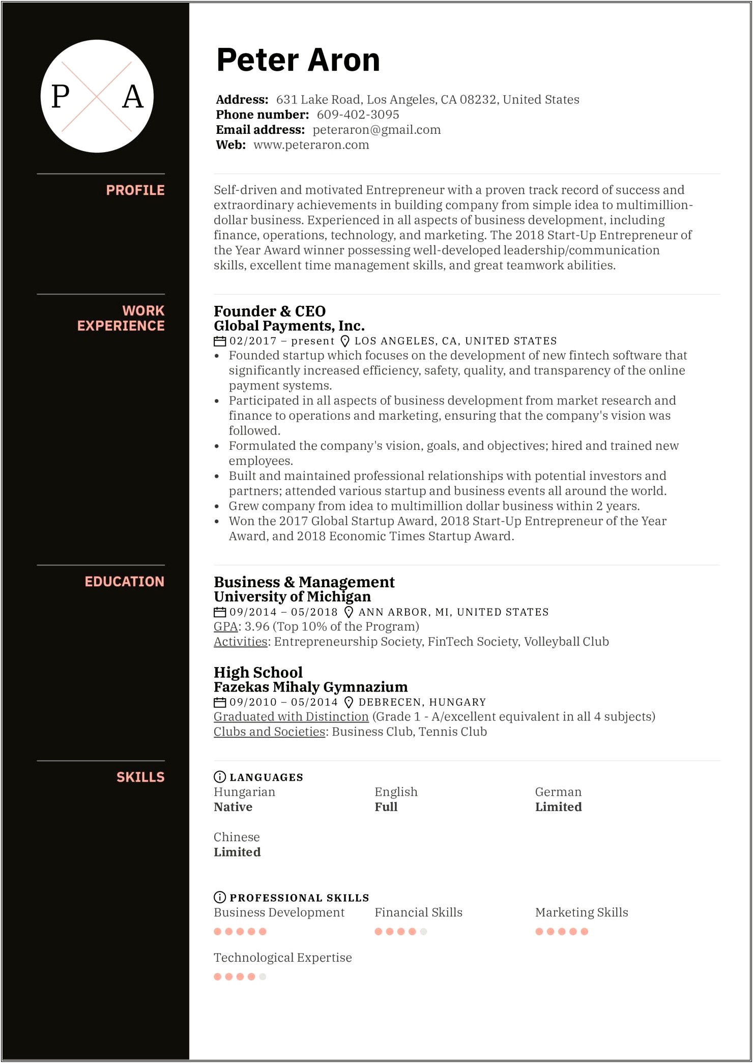 Examples Of Business Objectives For Resume