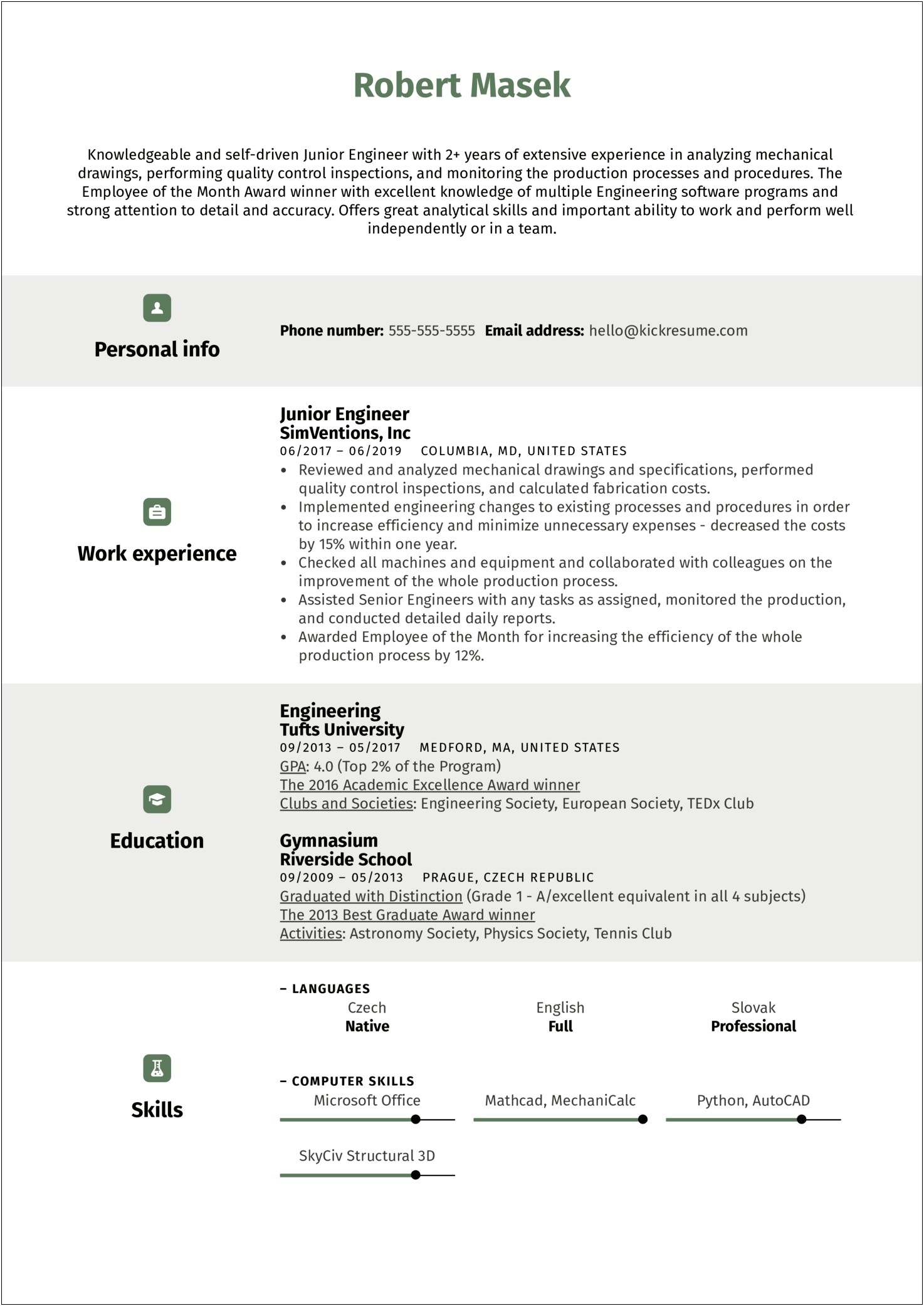 Examples Of Excellent Resumes 2018 For Quality Technician