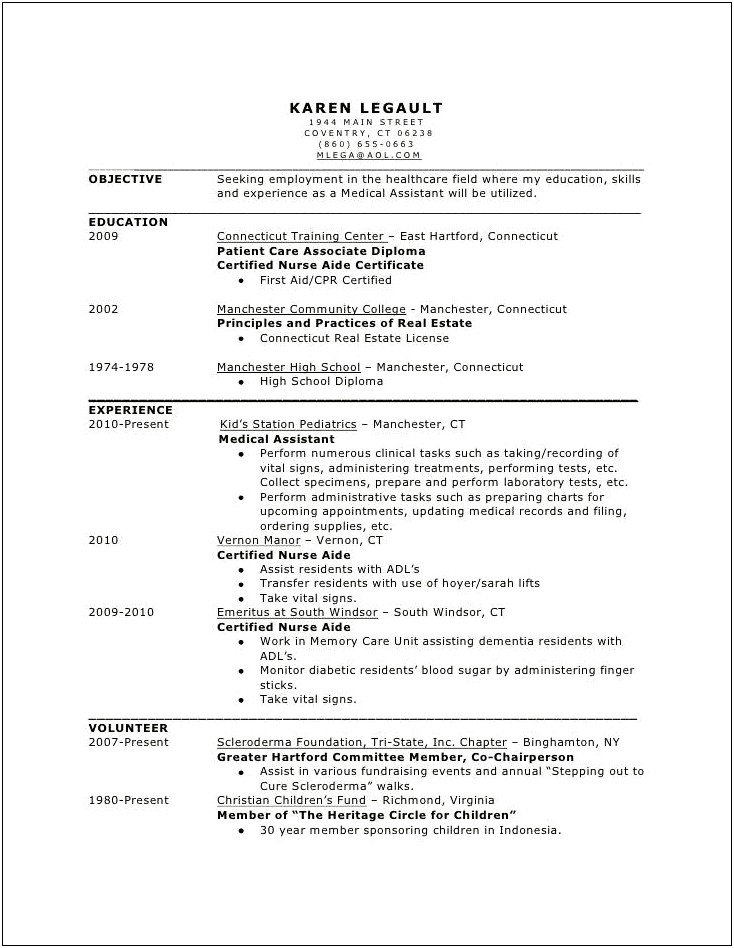 Examples Of Good Medical Assistant Resumes
