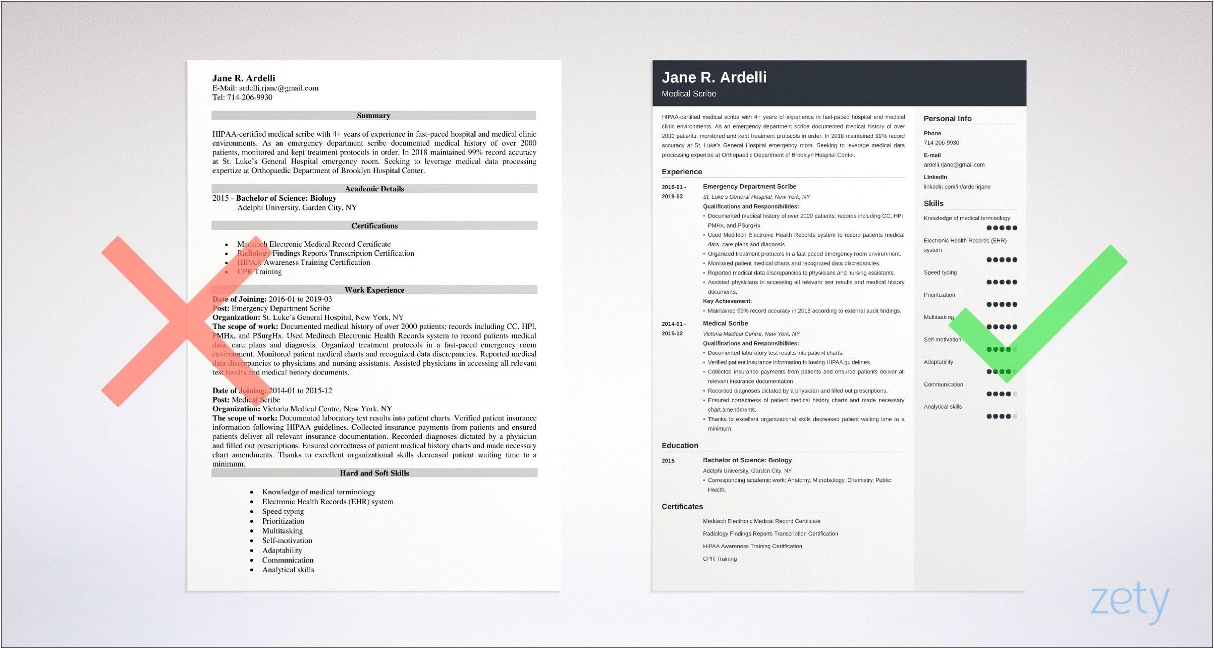 Examples Of Good Resume For Scribe