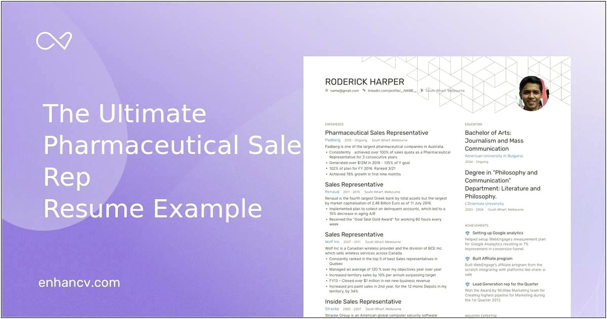 Examples Of Great Pharmaceutical Sales Resumes