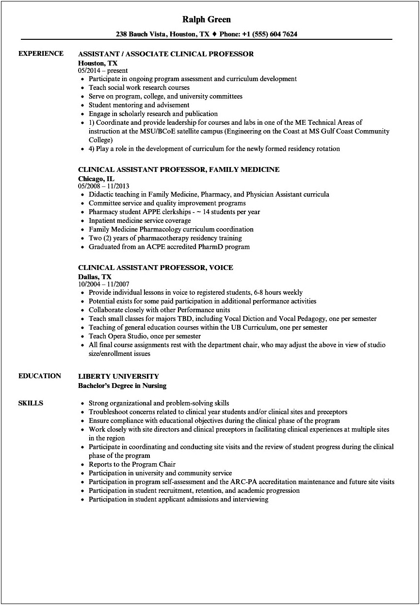Examples Of Honors And Awards For Resume Professor