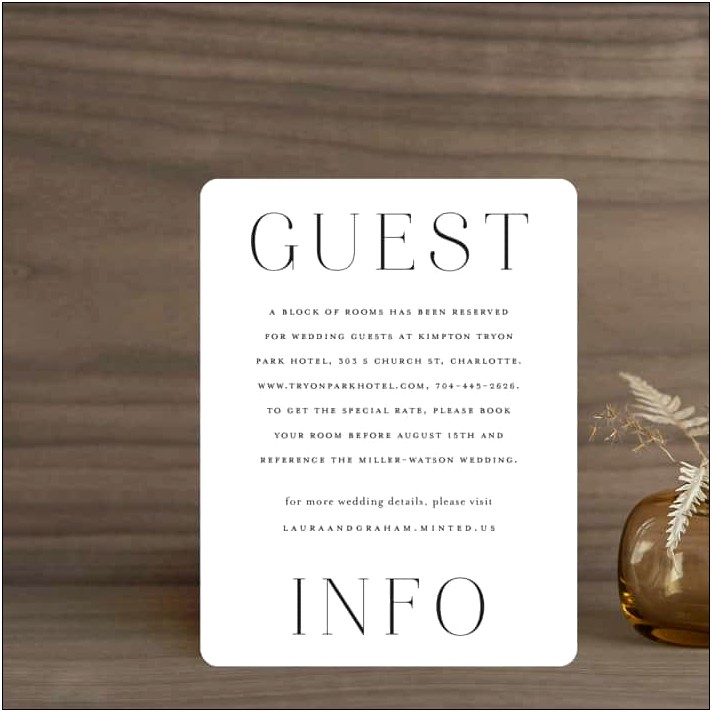 Examples Of Hotel Block For Wedding Invitation