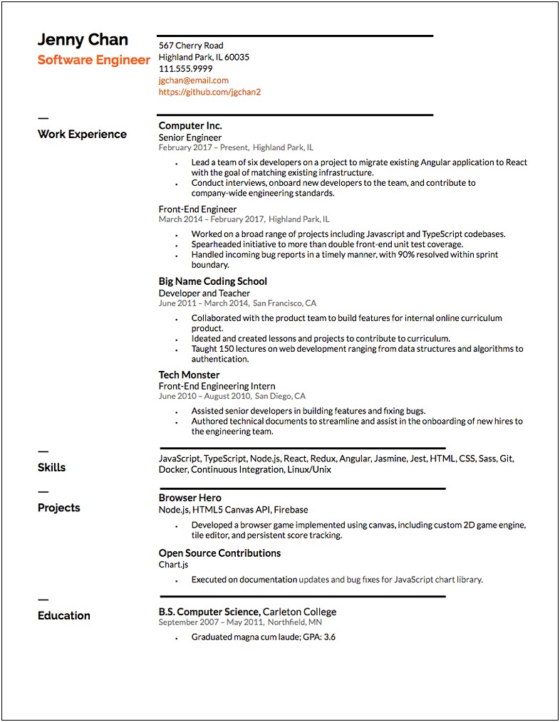 Examples Of Interests To List On A Resume