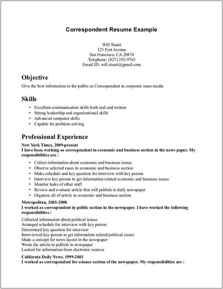 Examples Of Key Qualifications For A Resume