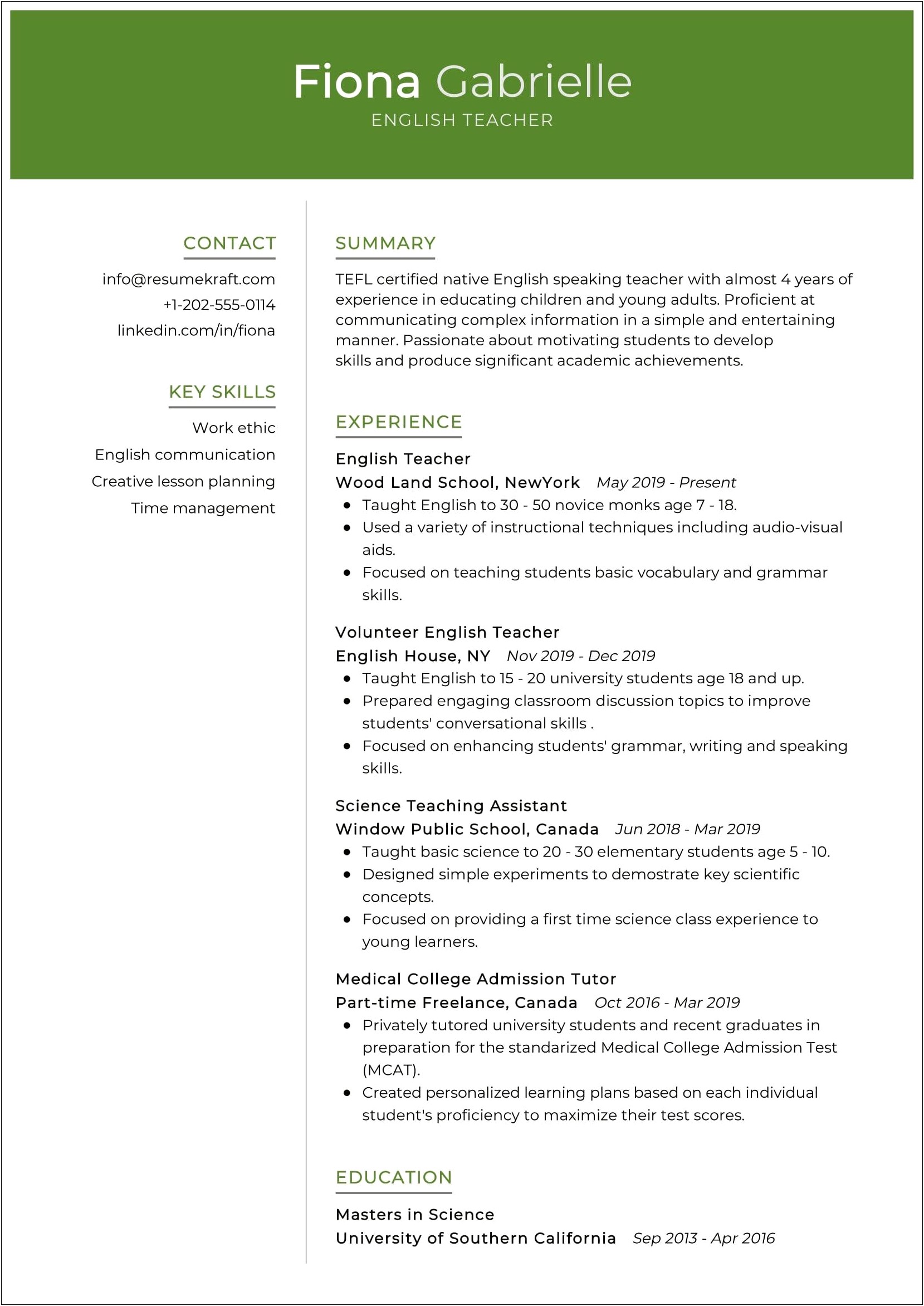 Examples Of Key Qualifications In A Resume