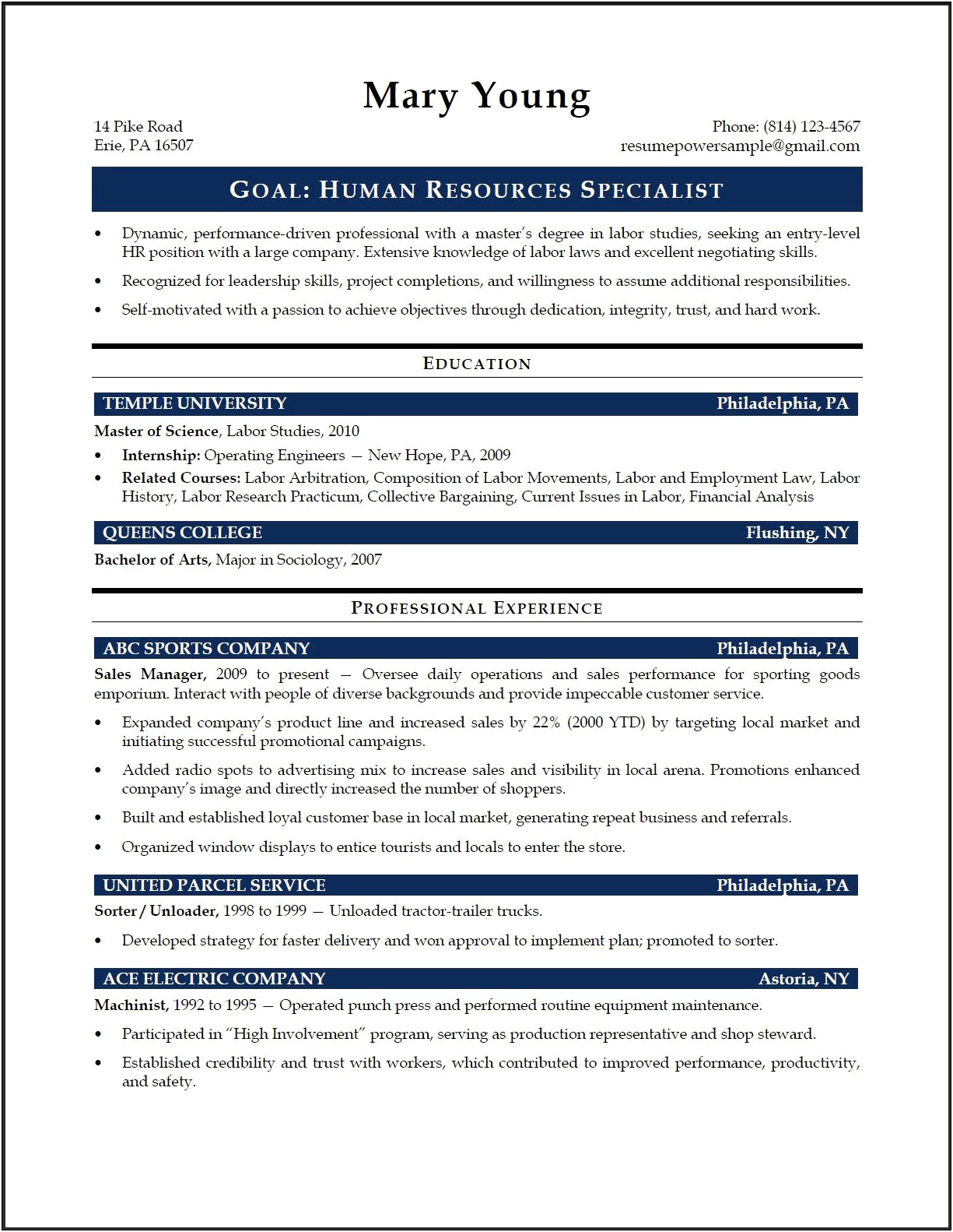 Examples Of Objectives For Resumes In Human Services