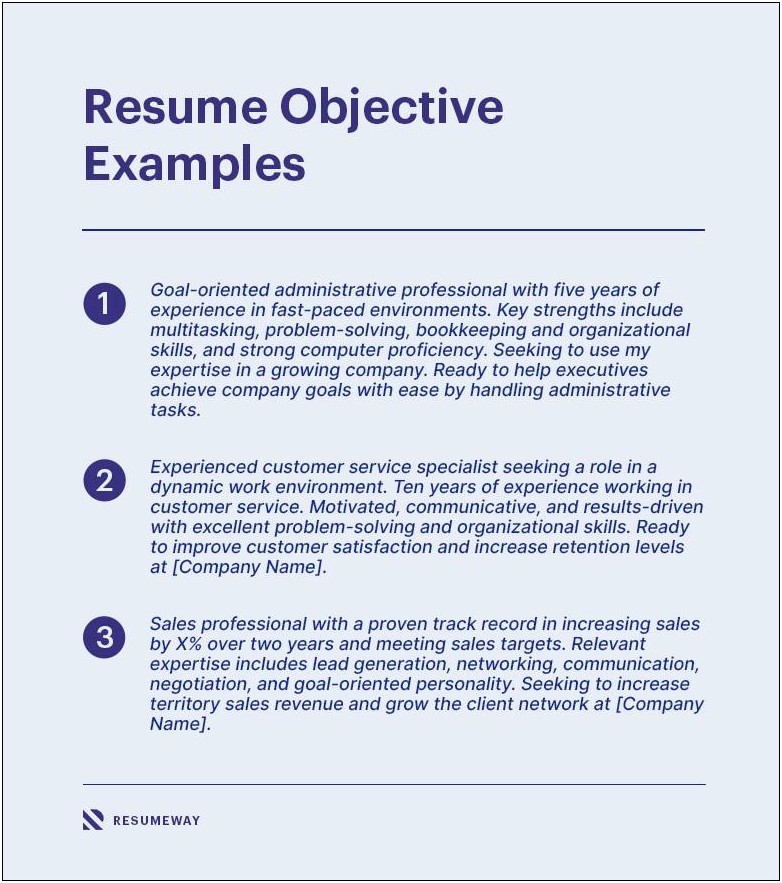 Examples Of Objectives In An It Resume