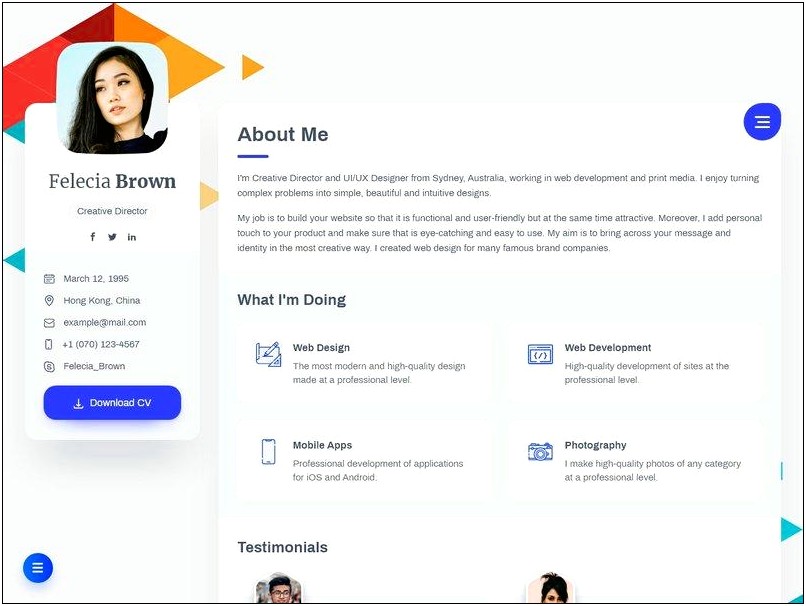 Examples Of Online Portfolios With Resumes