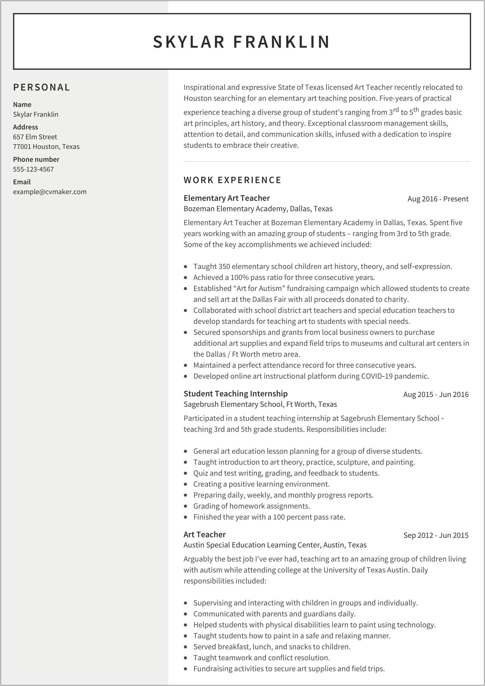 Examples Of Personal Accomplishments On A Resume