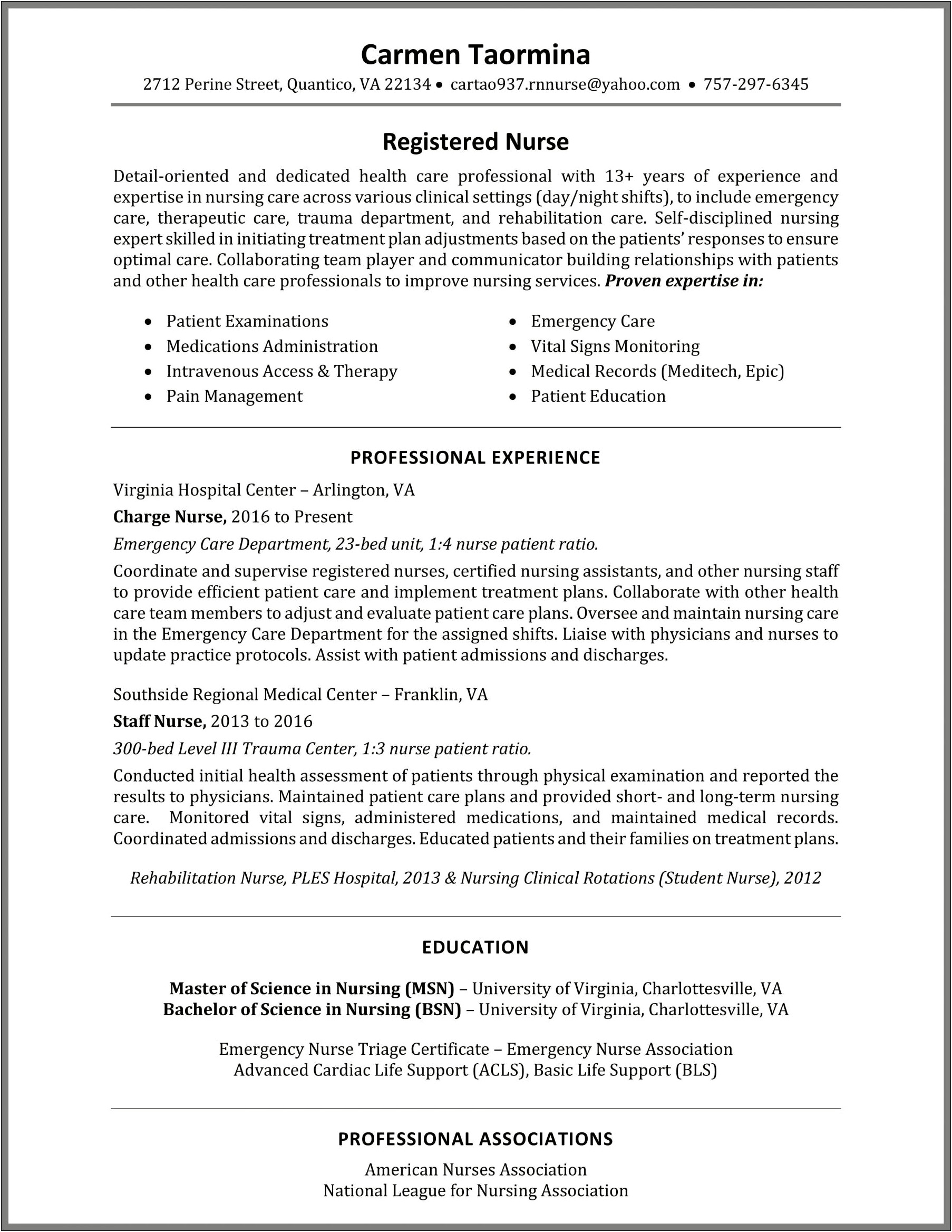 Examples Of Professional Associations On Resume