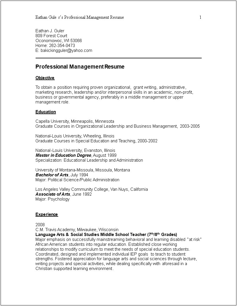 Examples Of Professional References On Resumes