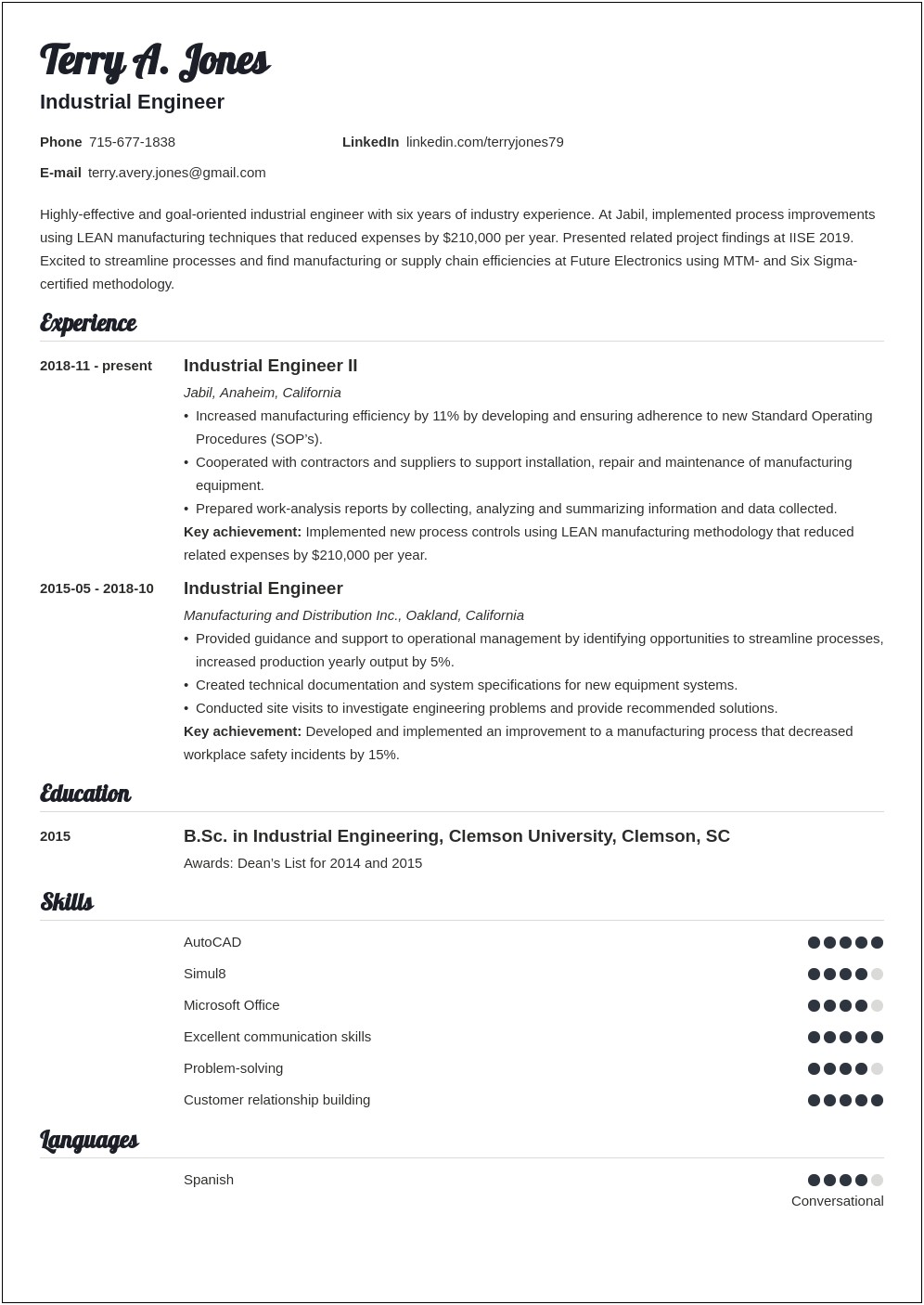Examples Of Relevant Coursework In Resume Engineering