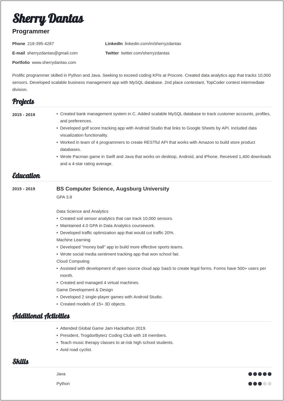 Examples Of Resume Objectives For College Graduates