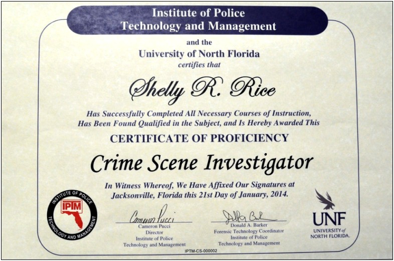 Examples Of Resume Objectives For Crime Scene Specialist