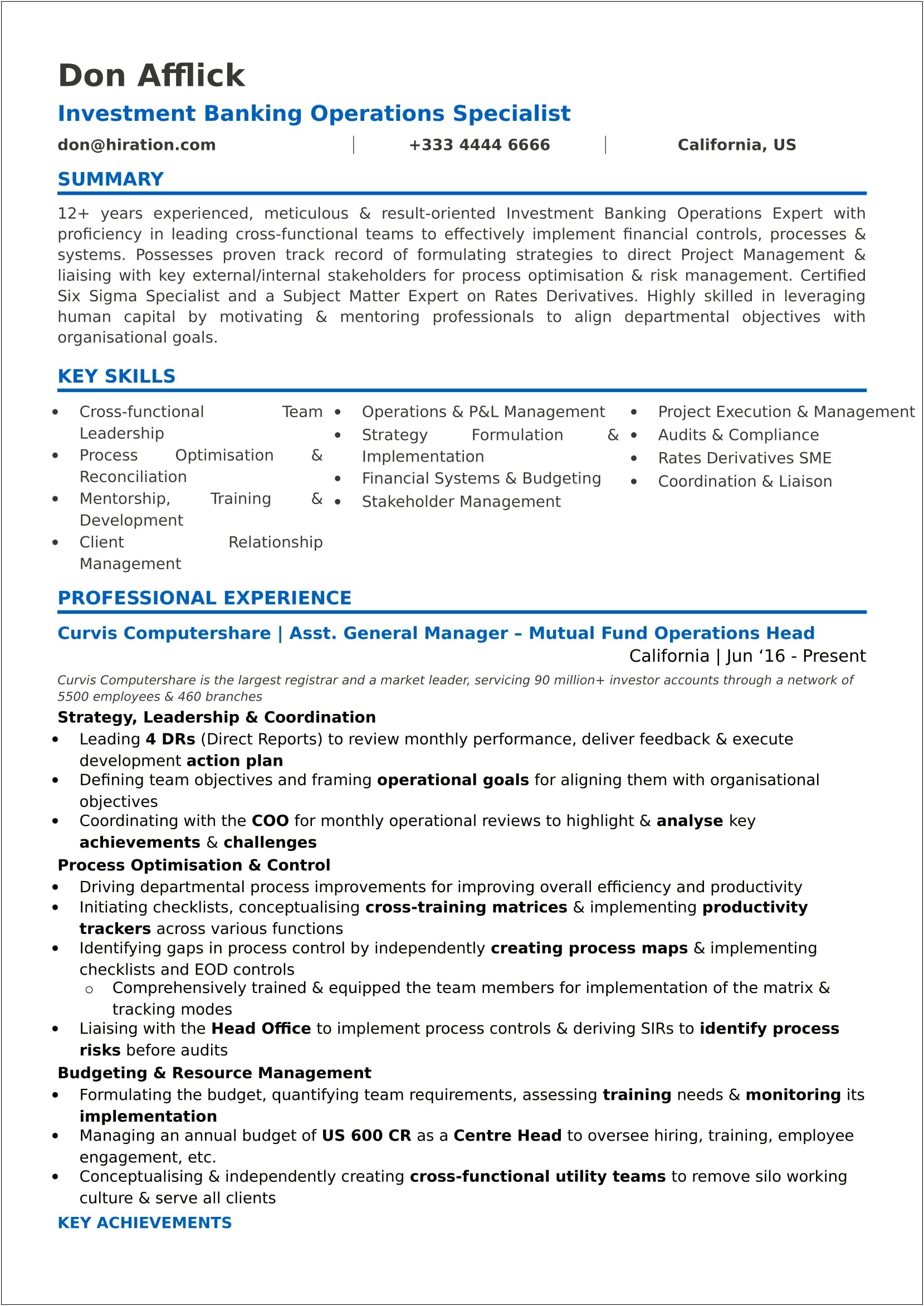 Examples Of Resume Summary Career Change