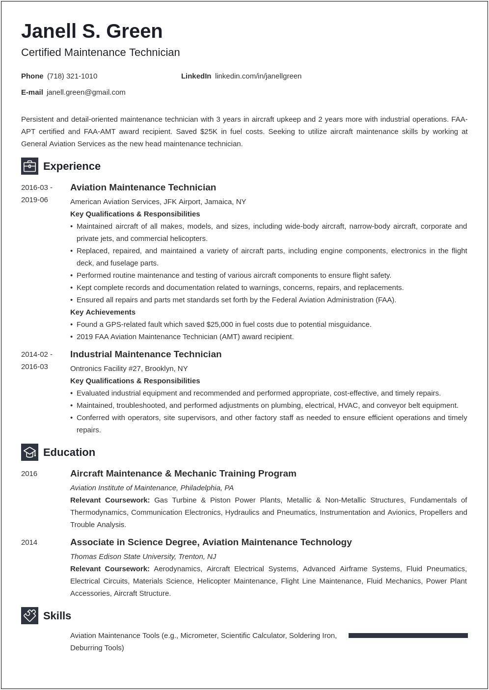 Examples Of Resume Summary For Ground Operations