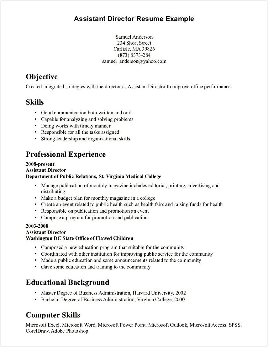 Examples Of Skills And Qualifications For Resume