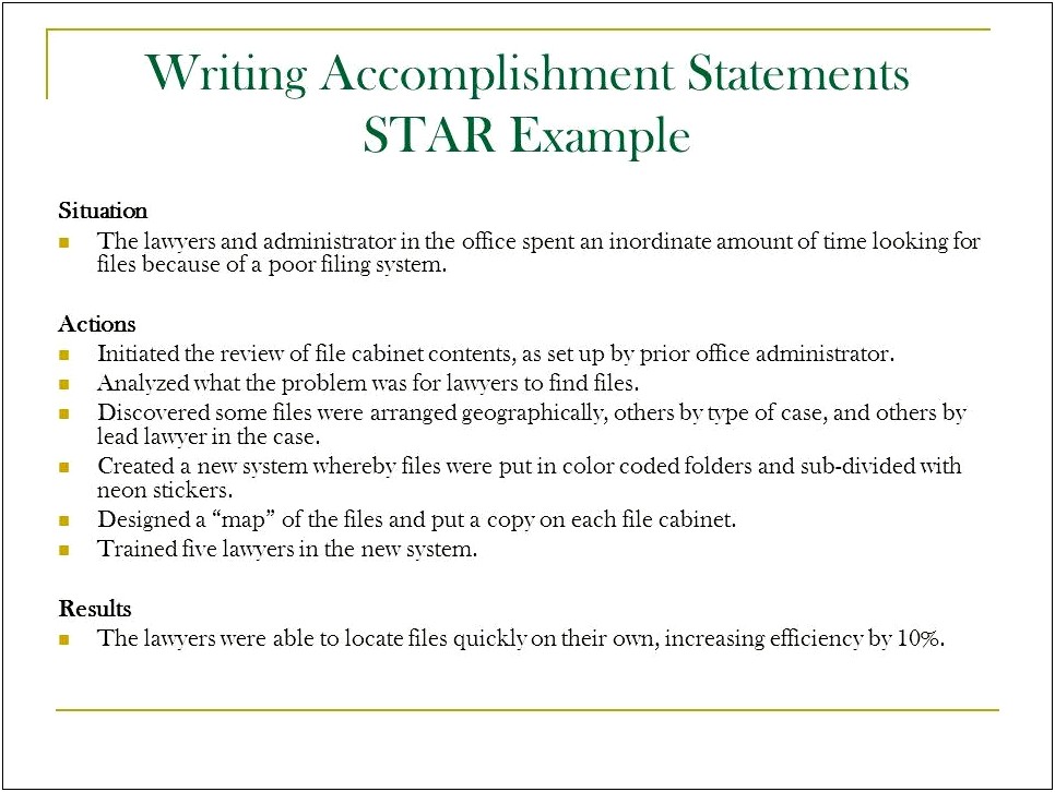 Examples Of Star Syatem In Resumes
