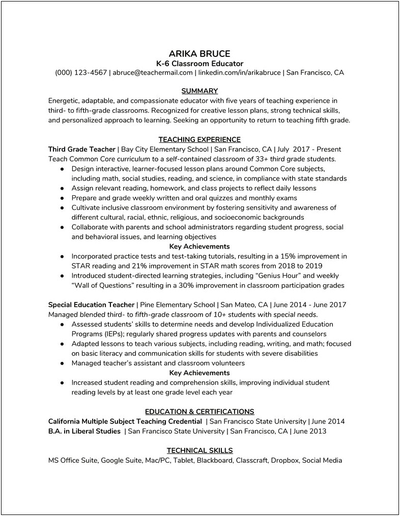 Examples Of Summary Of Qualifications In Resume