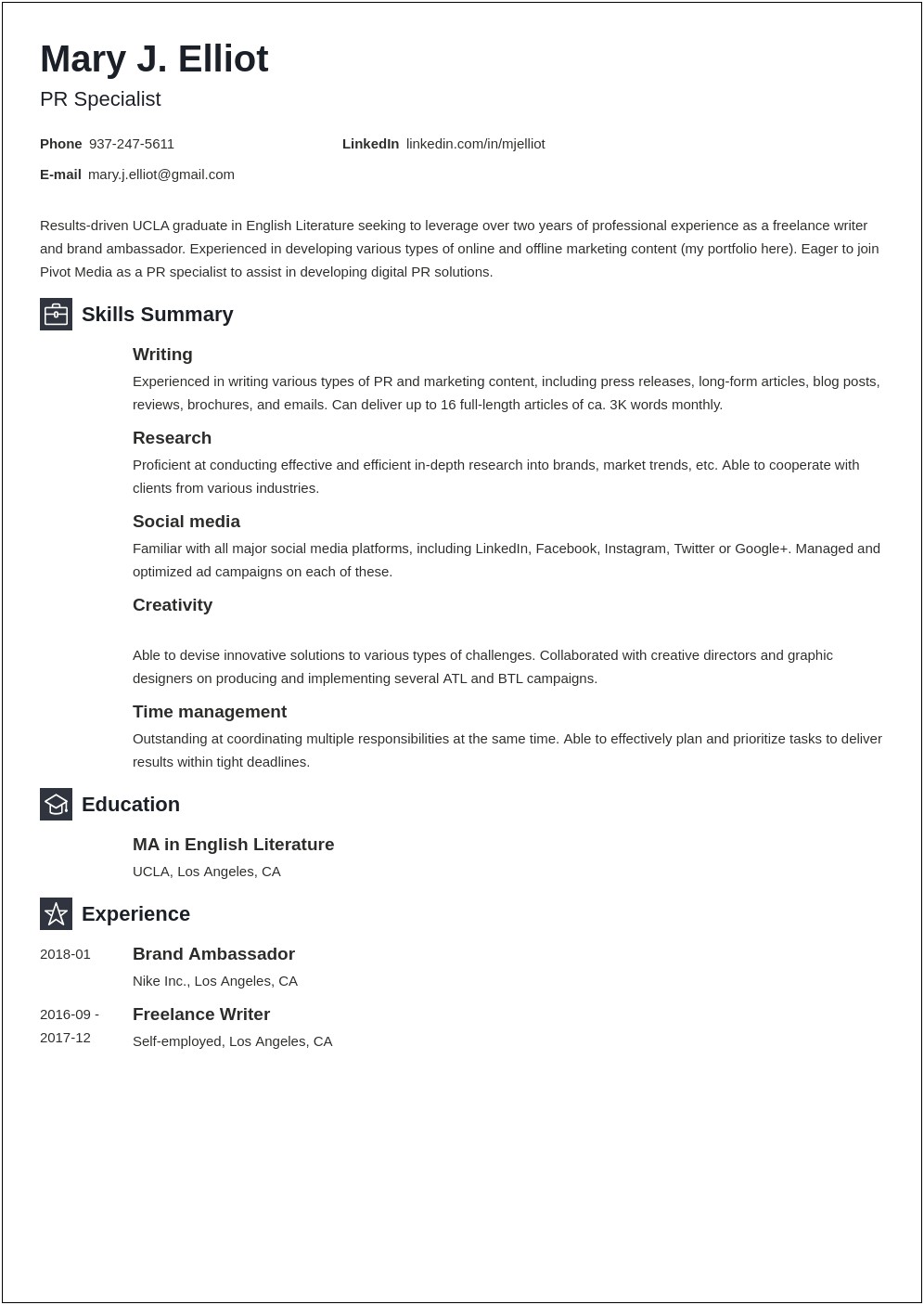 Examples Of Writing A Functional Resume
