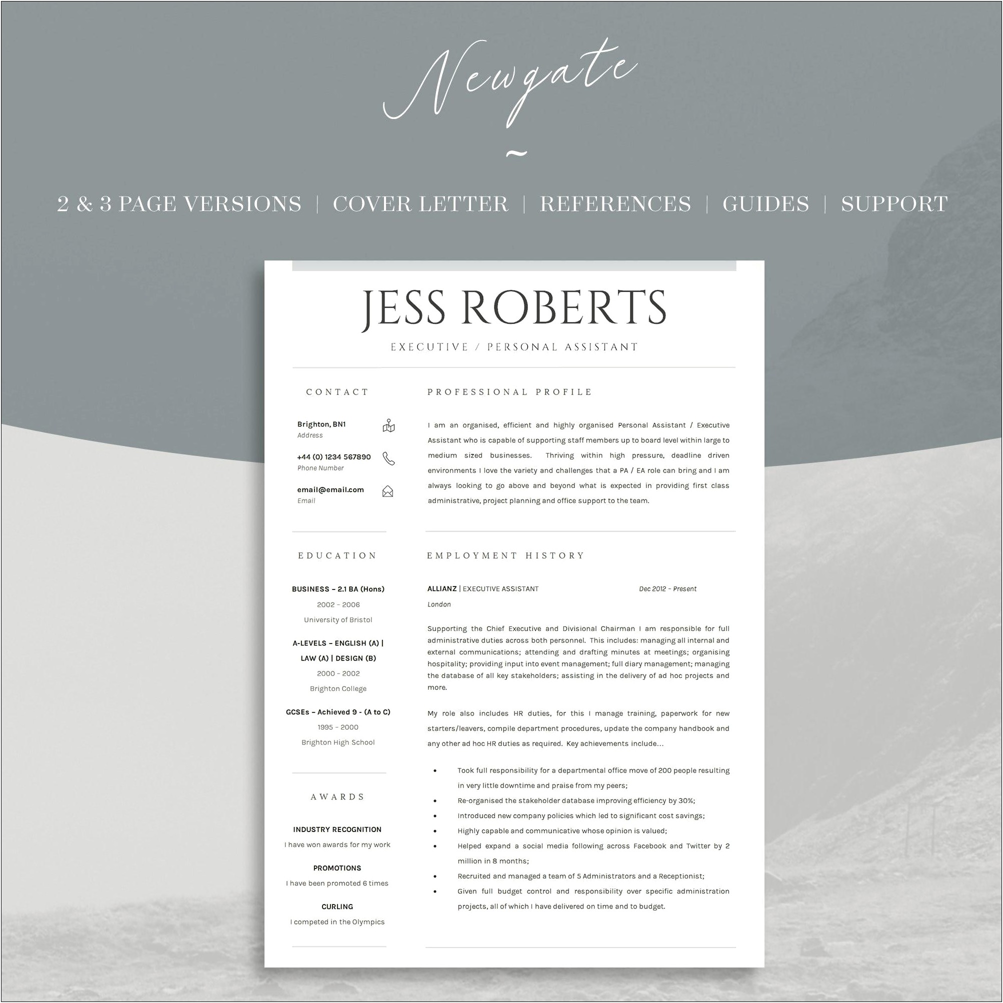Executive Resume Cover Letter Word Template