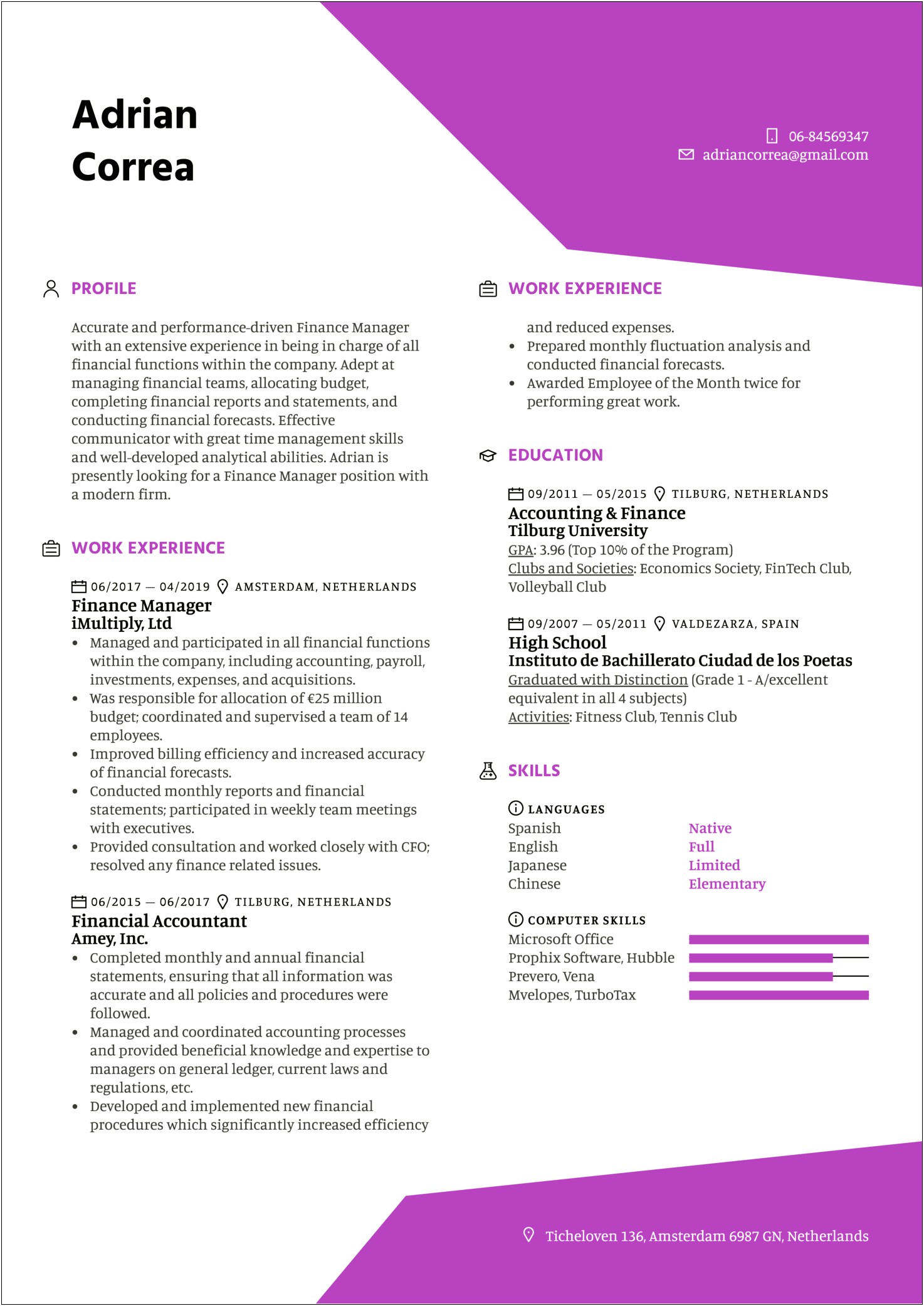 Executive Summary For Accounting And Finance Resume