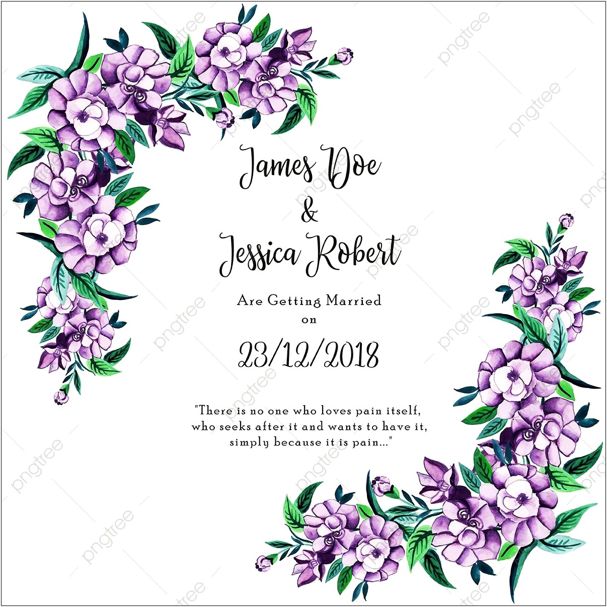 Fall Watercolor Flowerds Wedding Invitations Free