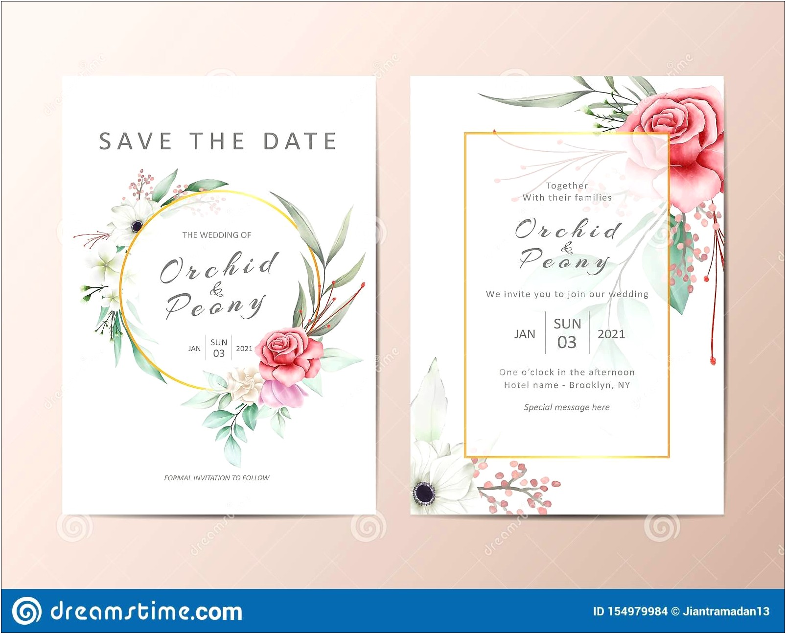 Fall Watercolor Flowers Wedding Invitations Free